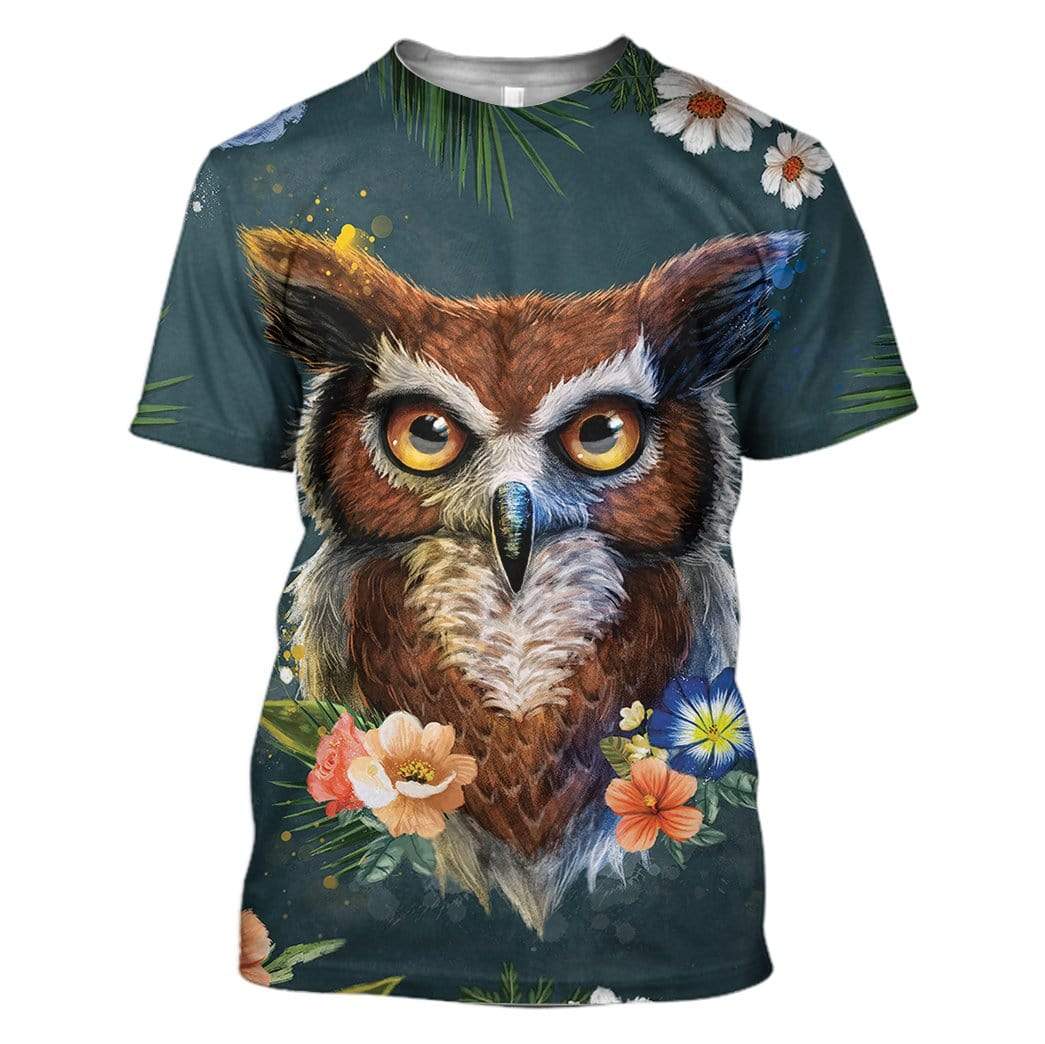 Gearhuman 3D Owl Of Spring Custom T-Shirts Hoodies Apparel AN-AT1202205 3D Custom Fleece Hoodies T-Shirt S 