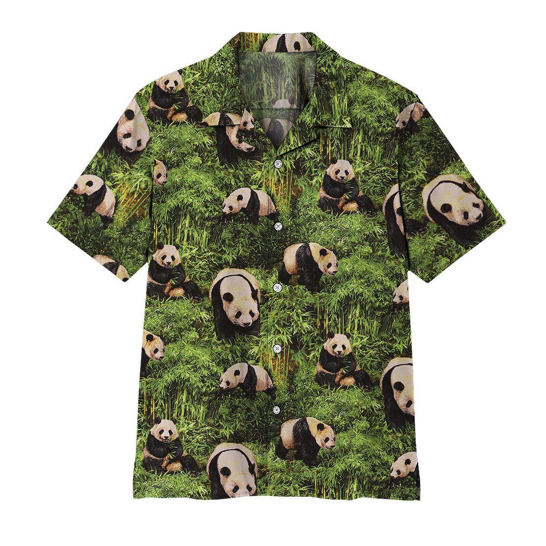 Gearhuman 3D Panda Hawaii Shirt ZZ2705216 Hawai Shirt Short Sleeve Shirt S 