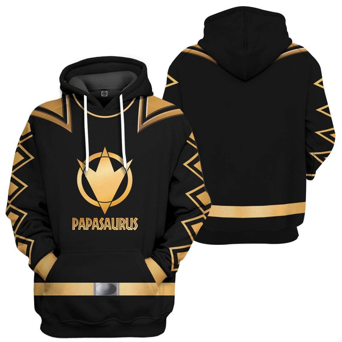 Gearhuman 3D Papasaurus Custom Hoodie Apparel GH20052 3D Custom Fleece Hoodies 