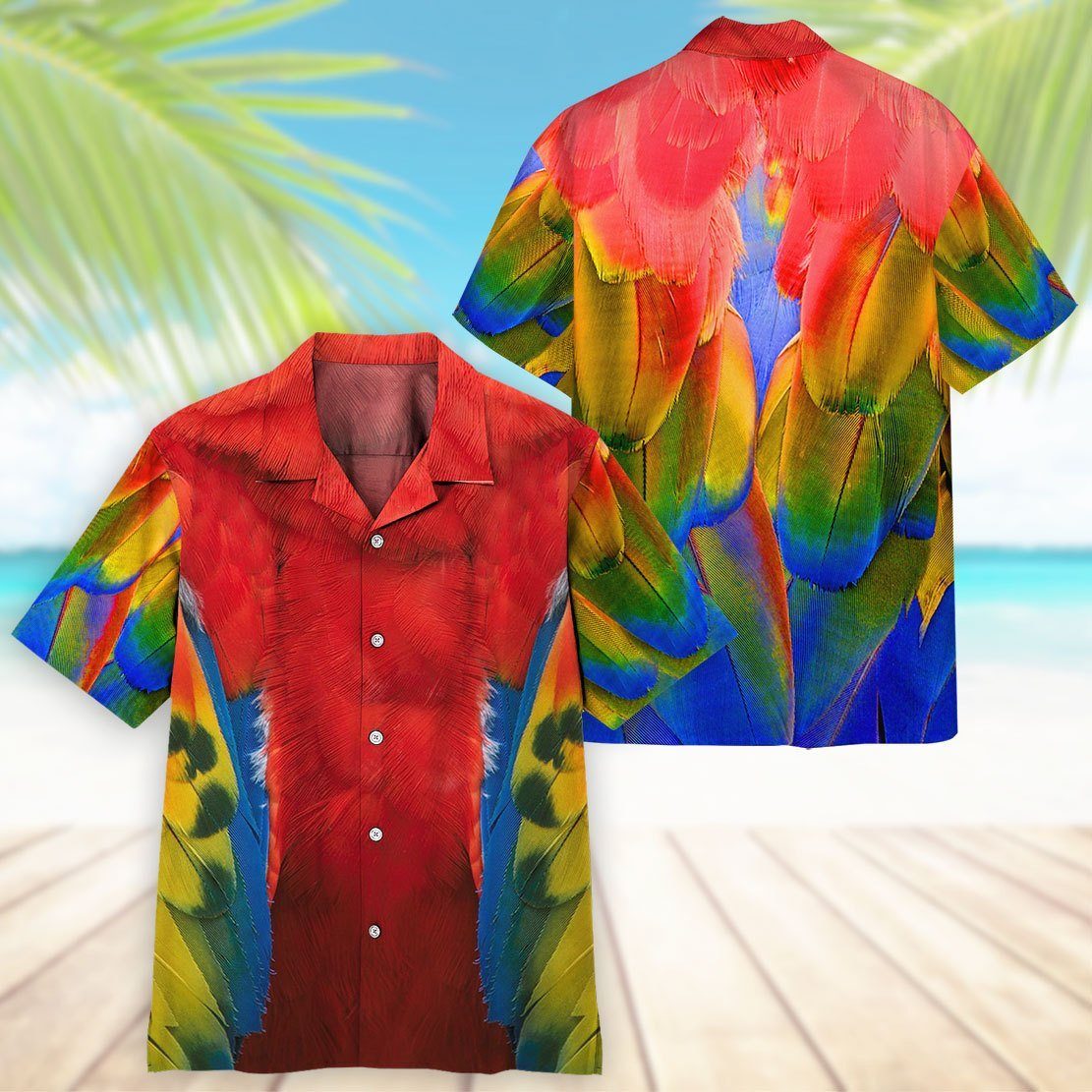 Gearhuman 3D Parrot Hawaii Shirt ZZ0406216 Hawai Shirt 