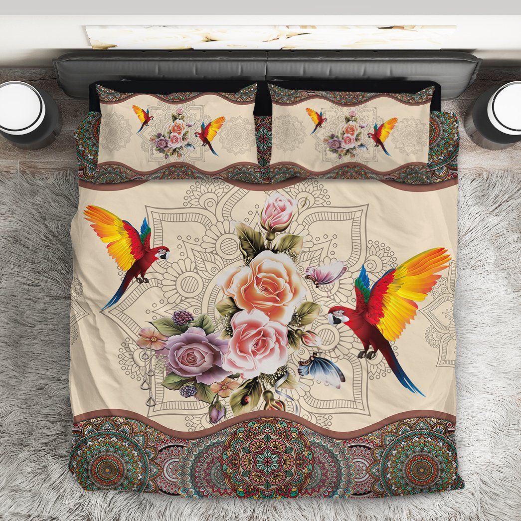 Gearhuman 3D Parrot Mandala Bedding Set GB03037 Bedding Set