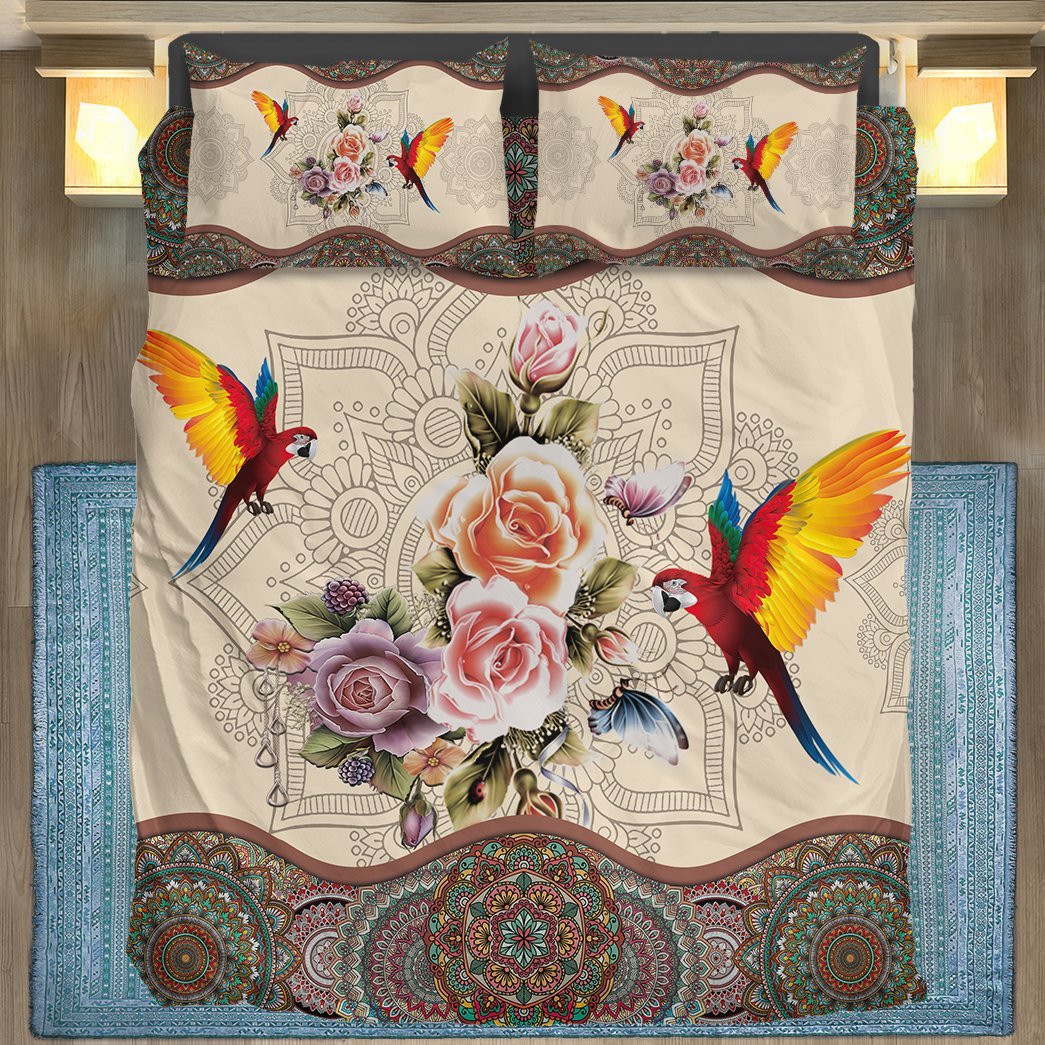 Gearhuman 3D Parrot Mandala Bedding Set GB03037 Bedding Set