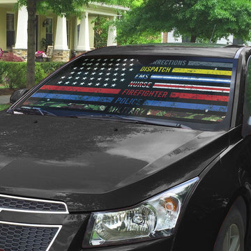 Gearhumans 3D Patriotic Support Appreciation Custom Car Auto Sunshade