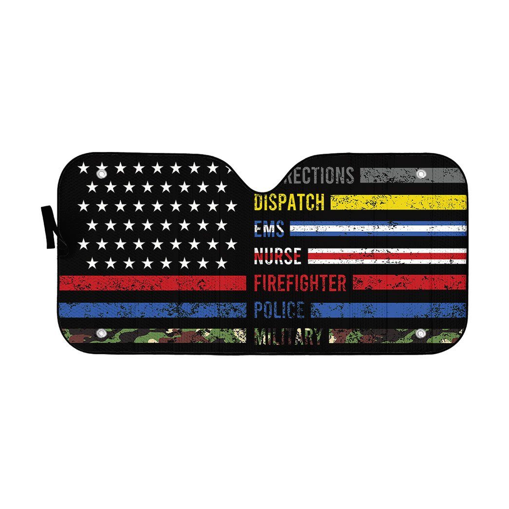 Gearhuman 3D Patriotic Support Appreciation Custom Car Auto Sunshade GW121014 Auto Sunshade 57''x27.5'' 