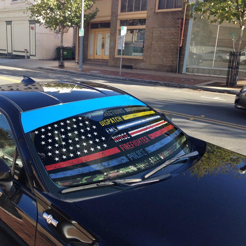 Gearhuman 3D Patriotic Support Appreciation Custom Car Auto Sunshade GW121014 Auto Sunshade 
