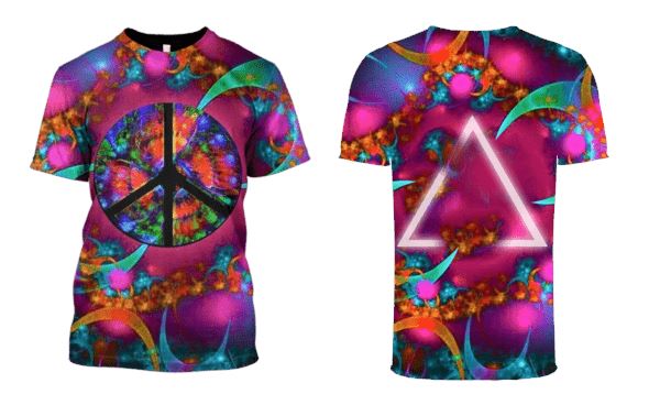 Gearhuman 3d Peace Sign Hoodies - T-Shirt Apparel HP101111 3D Custom Fleece Hoodies 