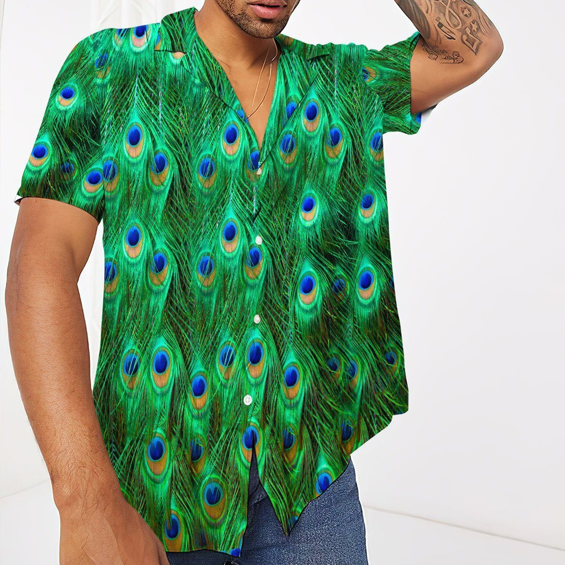 Gearhuman 3D Peacock Hawaii Shirt ZZ0706214 Hawai Shirt 