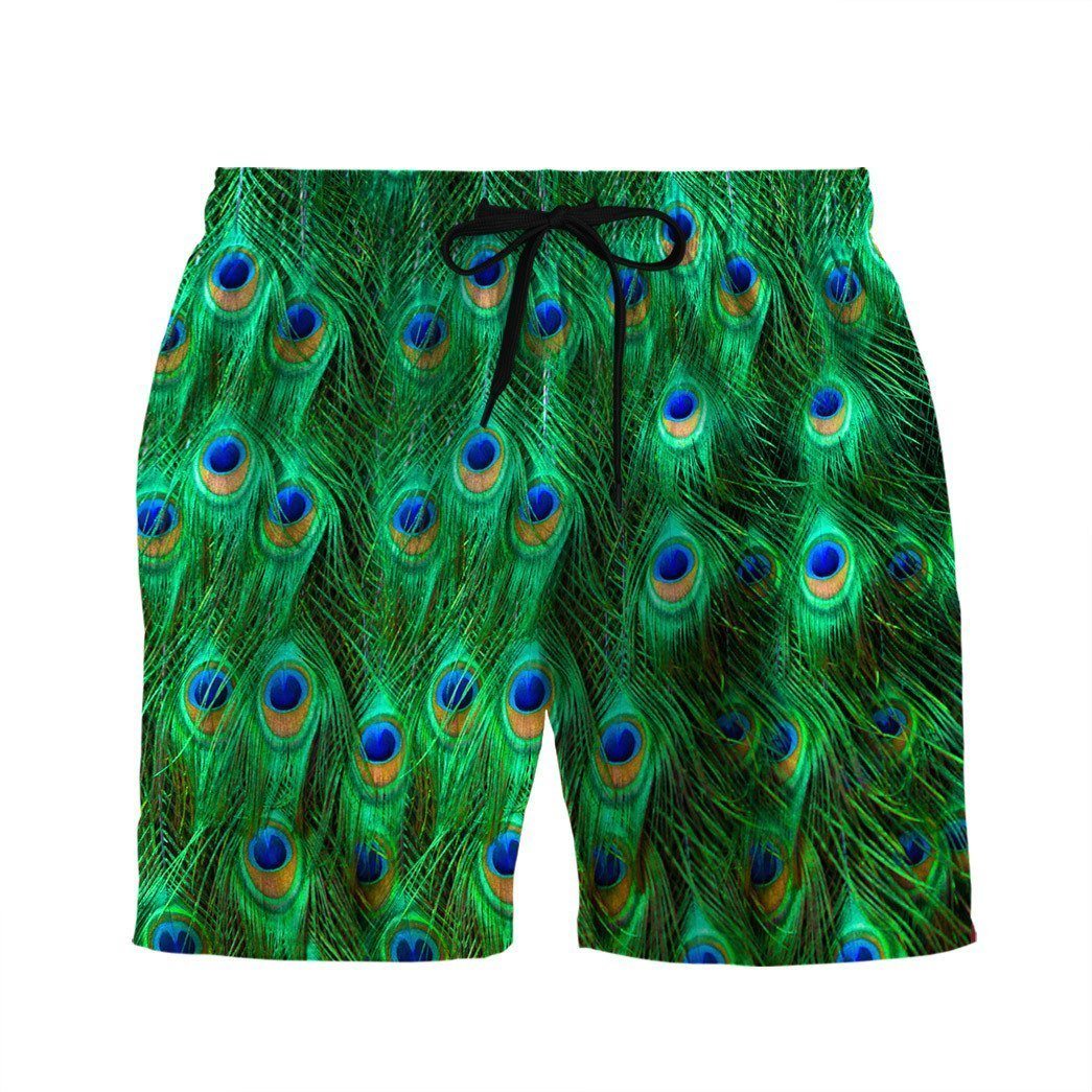 Gearhuman 3D Peacock Hawaii Shirt ZZ0706214 Hawai Shirt Men Shorts S 