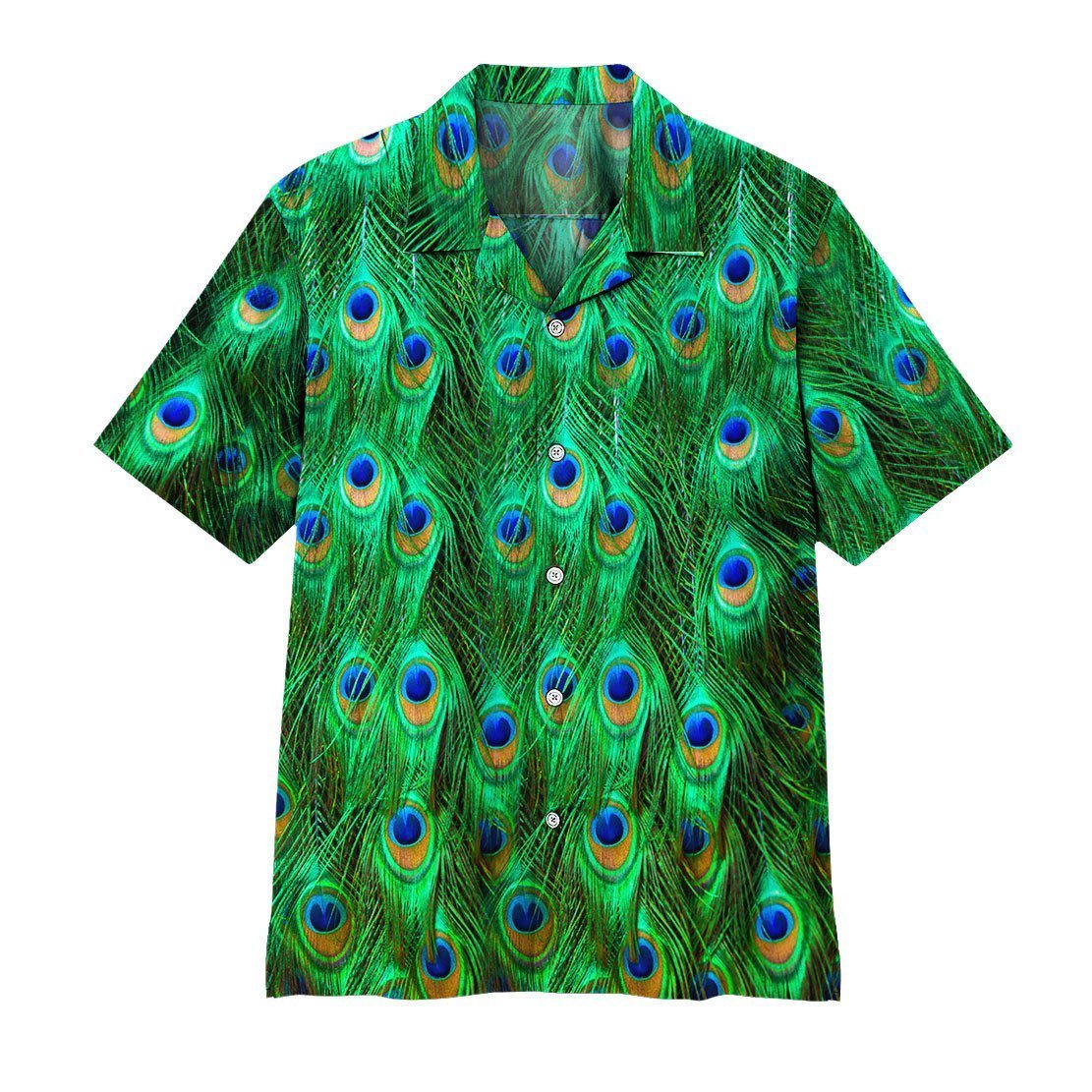 Gearhuman 3D Peacock Hawaii Shirt ZZ0706214 Hawai Shirt Short Sleeve Shirt S 