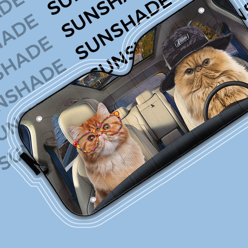 Gearhuman 3D Persian Cat Couple Auto Car Sunshade GV010315 Auto Sunshade