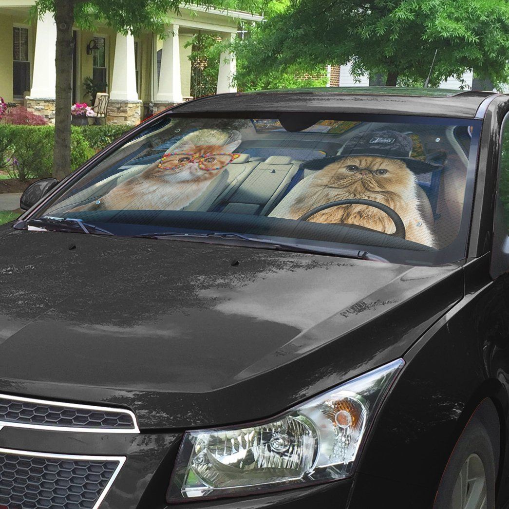 Gearhuman 3D Persian Cat Couple Auto Car Sunshade GV010315 Auto Sunshade