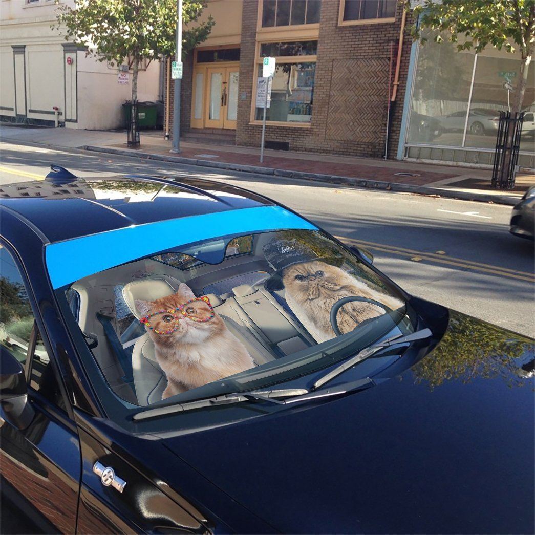 Gearhuman 3D Persian Cat Couple Auto Car Sunshade GV010315 Auto Sunshade