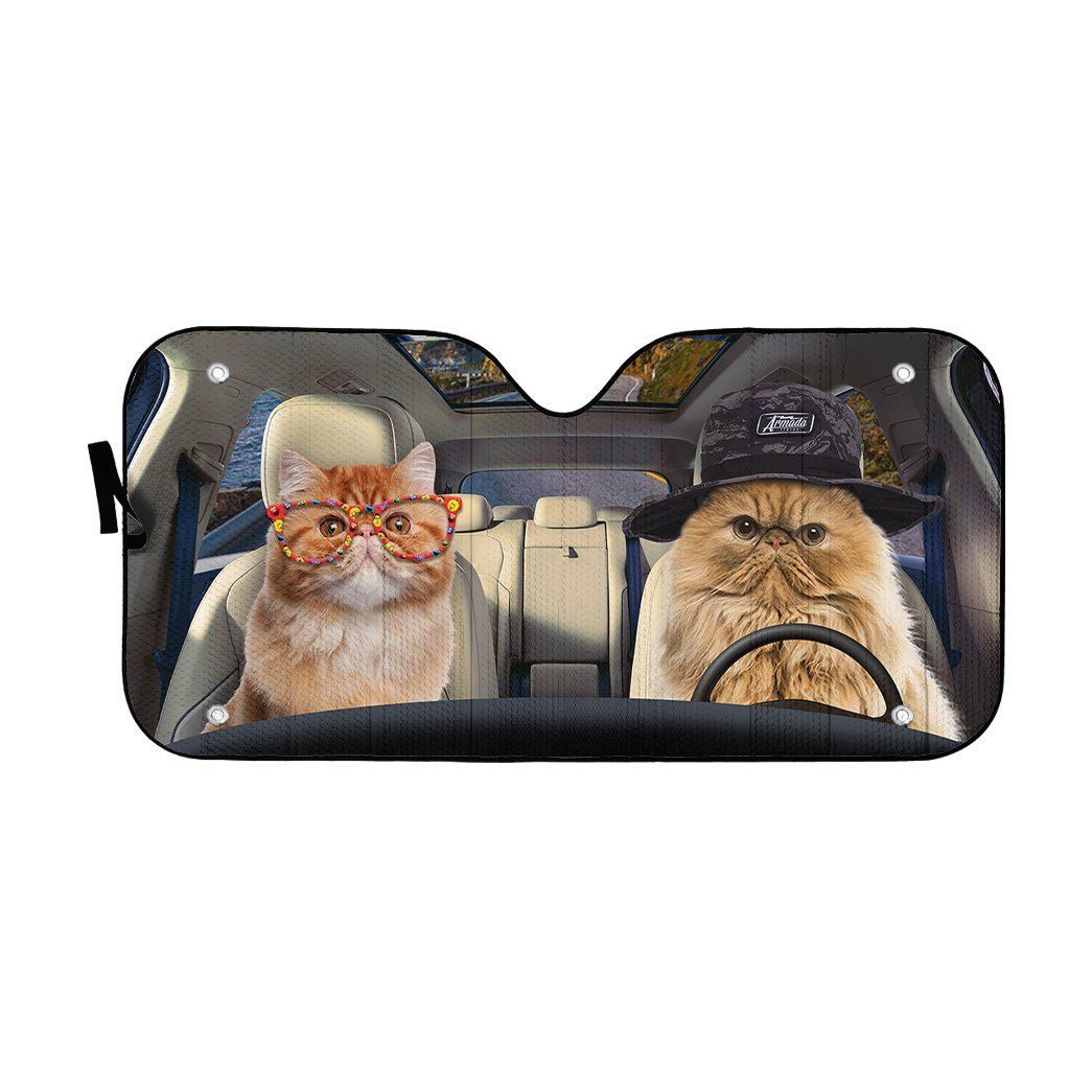 Gearhuman 3D Persian Cat Couple Auto Car Sunshade GV010315 Auto Sunshade 57''x27.5''