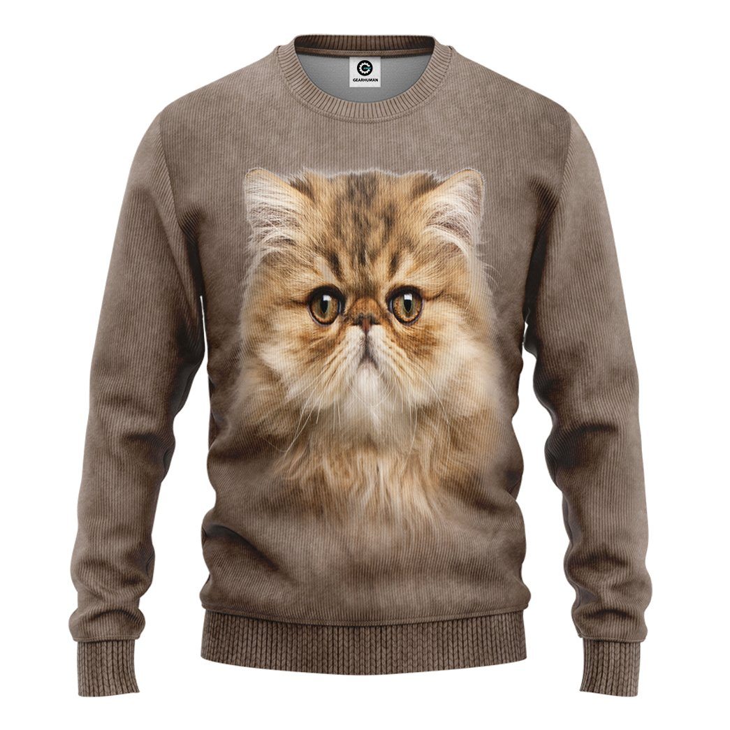 Gearhuman 3D Persian Cat Tshirt Hoodie Apparel ZL17122 3D Apparel Long Sleeve S 
