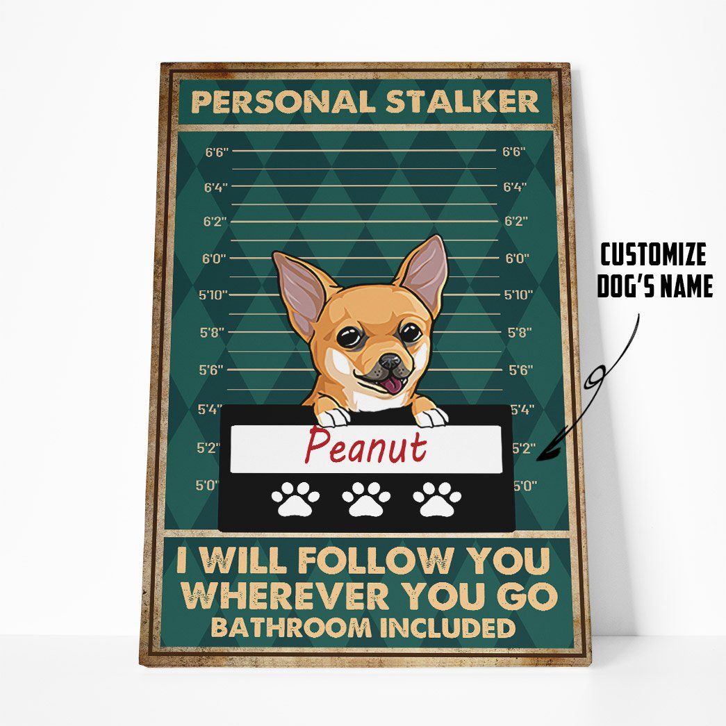 Gearhuman 3D Personal Stalker Dogs Chihuahua Canvas GK29019 Canvas 1 Piece Non Frame M