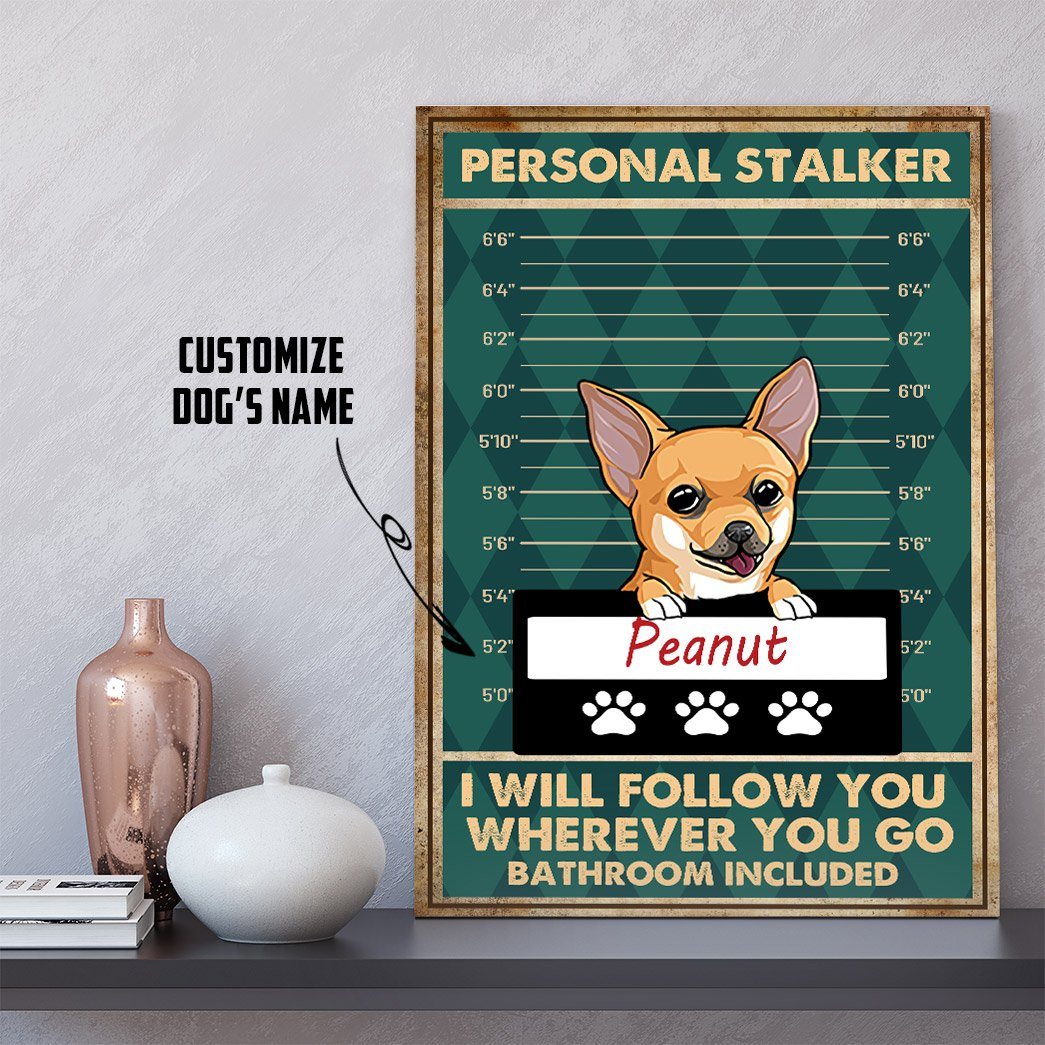 Gearhuman 3D Personal Stalker Dogs Chihuahua Canvas GK29019 Canvas