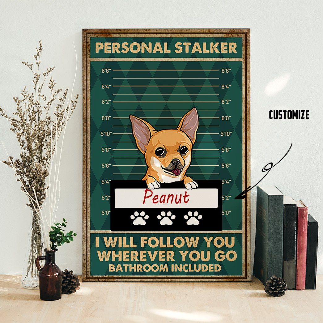 Gearhuman 3D Personal Stalker Dogs Chihuahua Canvas GK29019 Canvas