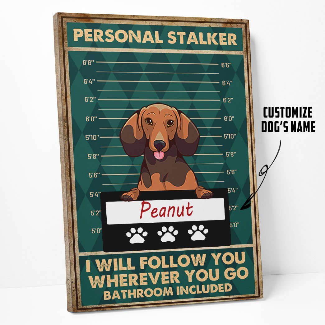 Gearhuman 3D Personal Stalker Dogs Dachshund Canvas GK29018 Canvas