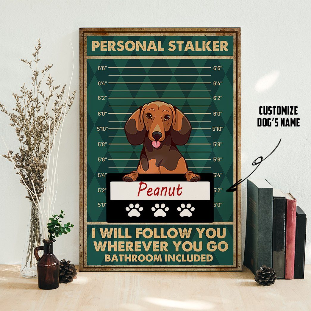 Gearhuman 3D Personal Stalker Dogs Dachshund Canvas GK29018 Canvas