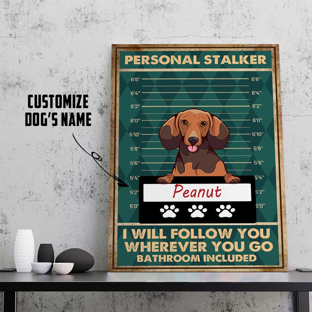 Gearhuman 3D Personal Stalker Dogs Dachshund Canvas GK29018 Canvas