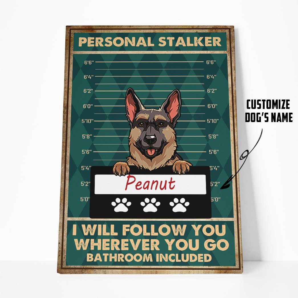 Gearhuman 3D Personal Stalker Dogs German Shepherd Canvas GK29017 Canvas 1 Piece Non Frame M