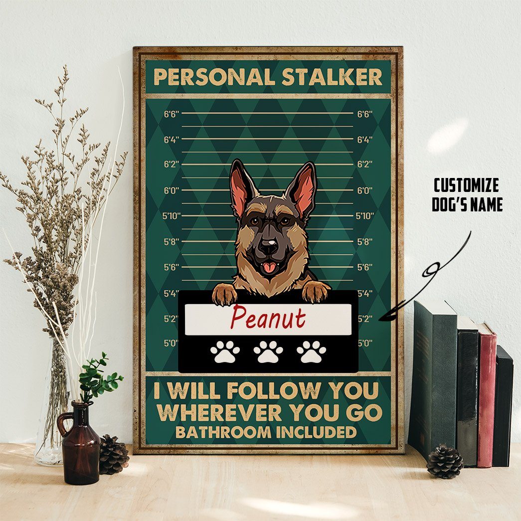 Gearhuman 3D Personal Stalker Dogs German Shepherd Canvas GK29017 Canvas