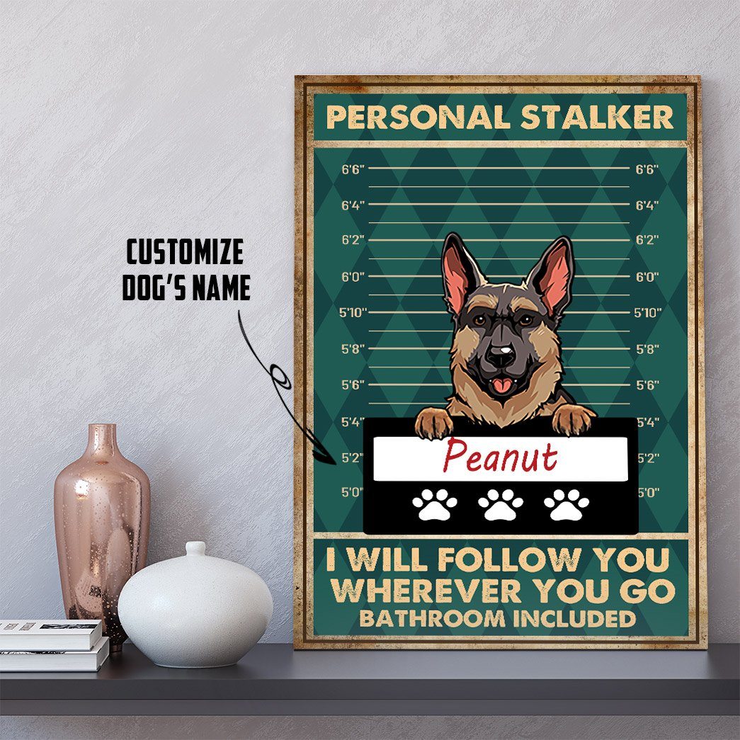 Gearhuman 3D Personal Stalker Dogs German Shepherd Canvas GK29017 Canvas