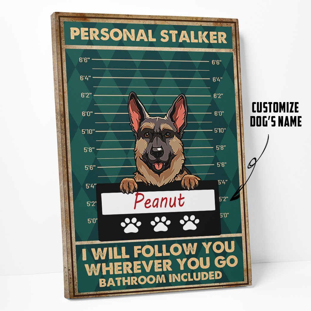 Gearhuman 3D Personal Stalker Dogs German Shepherd Canvas GK29017 Canvas