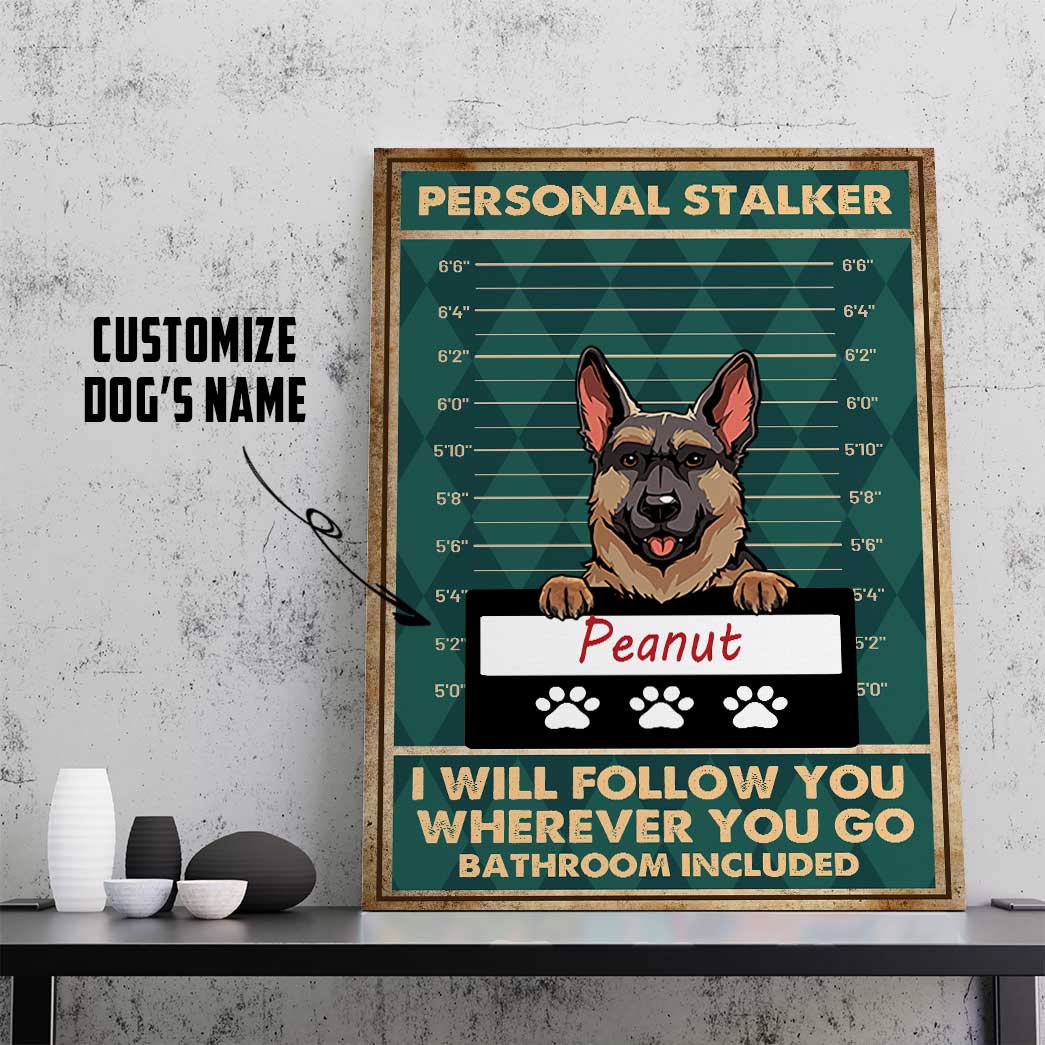 Gearhuman 3D Personal Stalker Dogs German Shepherd Canvas GK29017 Canvas