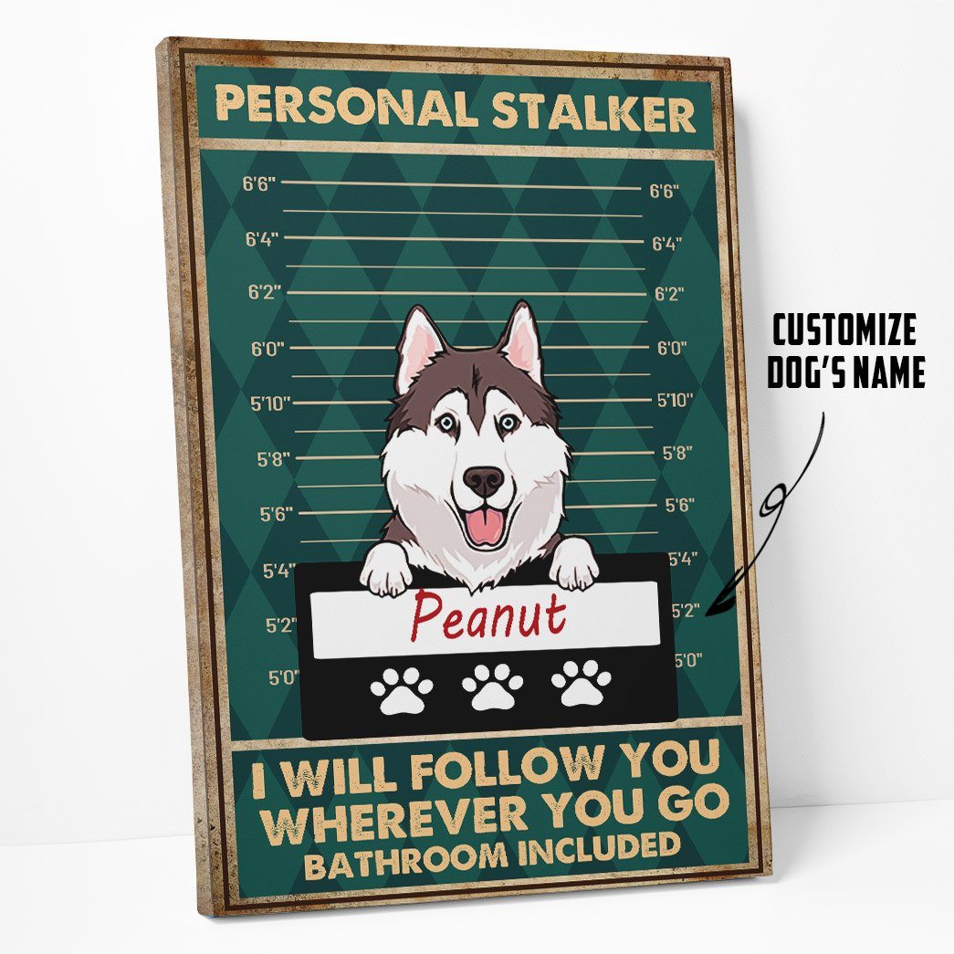 Gearhuman 3D Personal Stalker Dogs Husky Canvas GK29016 Canvas