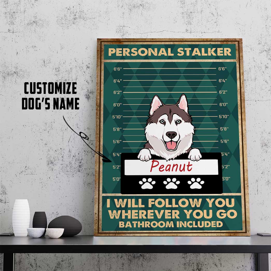 Gearhuman 3D Personal Stalker Dogs Husky Canvas GK29016 Canvas