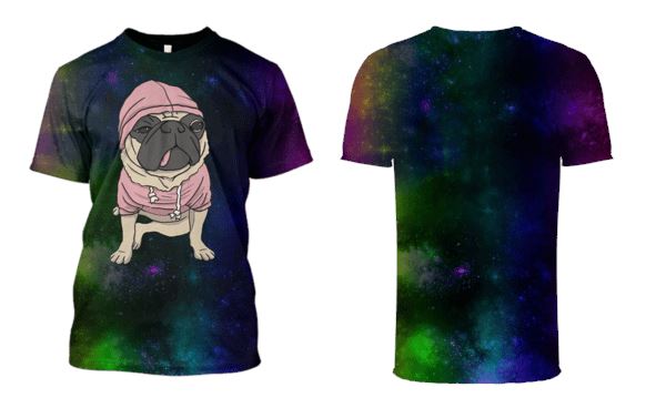 Gearhuman 3d Pet Dog Galaxy Hoodies - T-Shirt Apparel PET101102 3D Custom Fleece Hoodies 