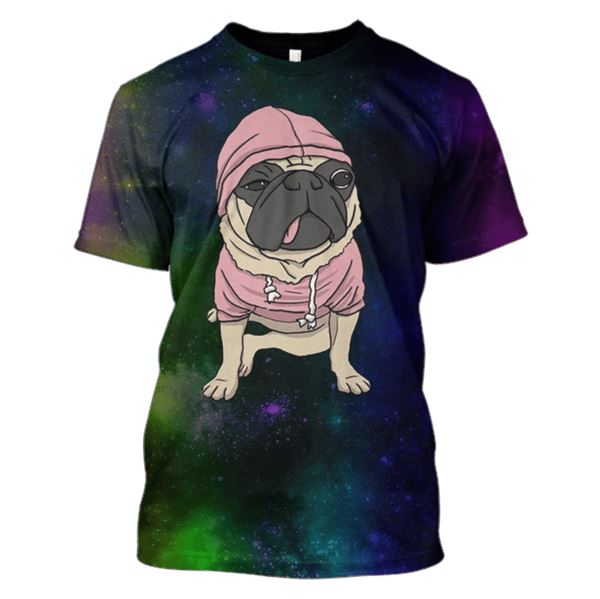 Gearhuman 3d Pet Dog Galaxy Hoodies - T-Shirt Apparel PET101102 3D Custom Fleece Hoodies T-Shirt S 