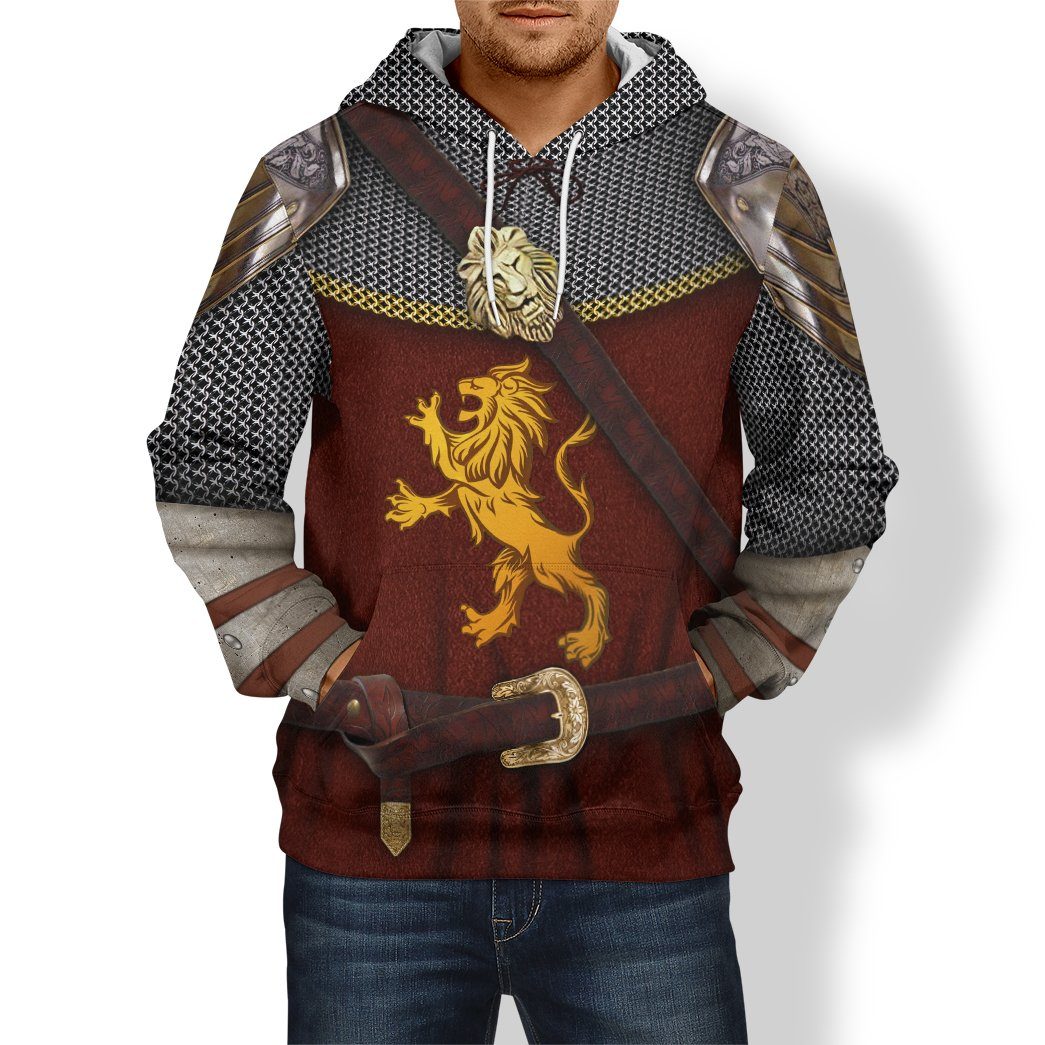 Gearhuman 3D Peter Pevensie The Chronicles of Narnia Custom Hoodie Apparel GV08096 3D Custom Fleece Hoodies 
