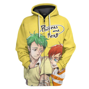 Gearhumans 3D Phineas And Ferb Custom Hoodie Apparel