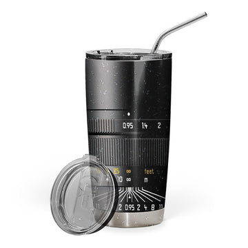 Gearhumans 3D Photographer Camera Lens Custom Name Design Vacuum Insulated Tumbler