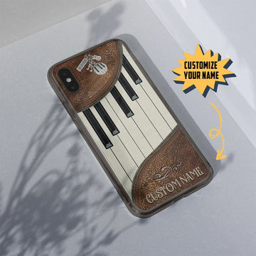 Gearhumans 3D Piano Leather Custom Name Phonecase