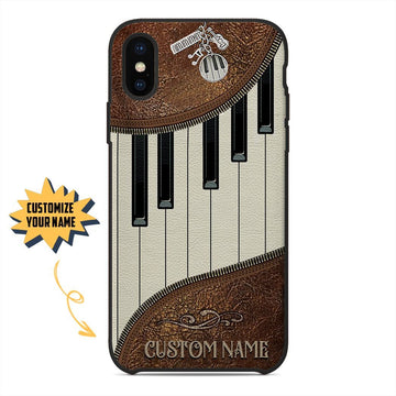 Gearhumans 3D Piano Leather Custom Name Phonecase