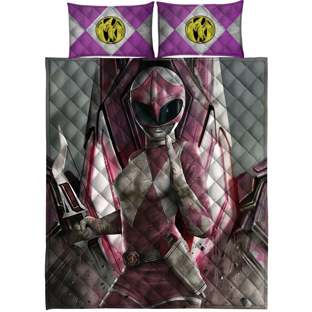 Gearhumans 3D Pink Power Ranger Custom Quilt Set