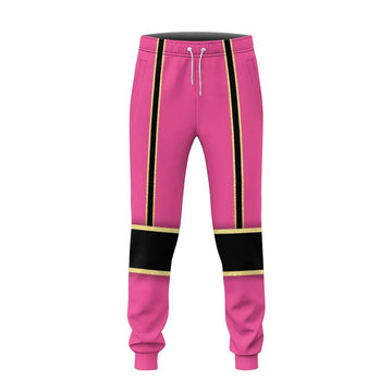 Gearhumans 3D Pink Power Rangers Mystic Force Sweatpants