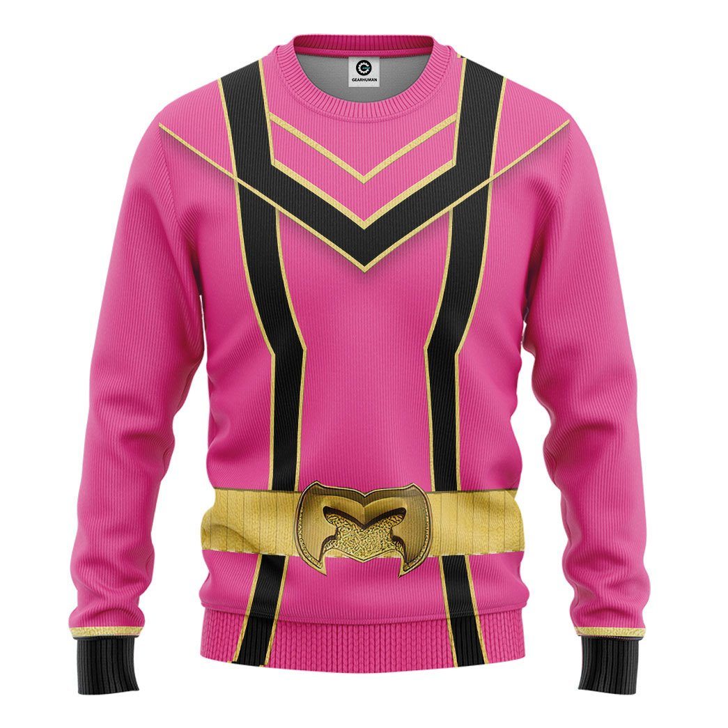 Gearhuman 3D Pink Power Rangers Mystic Force Tshirt Hoodie Apparel GB13013 3D Apparel Long Sleeve S 