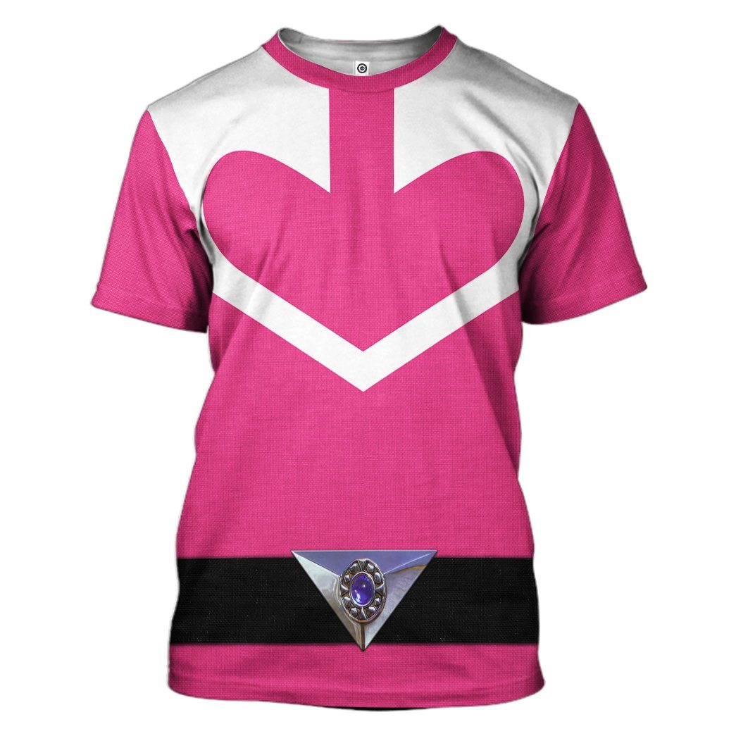 Gearhuman 3D Pink Power Rangers Time Force Tshirt Hoodie Apparel GB15017 3D Apparel T-Shirt S 