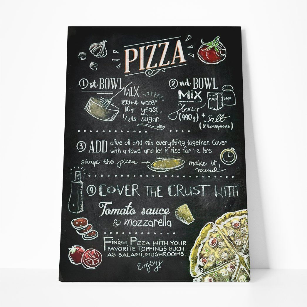 Gearhuman 3D Pizza Recipe Canvas GK26022 Canvas 1 Piece Non Frame M