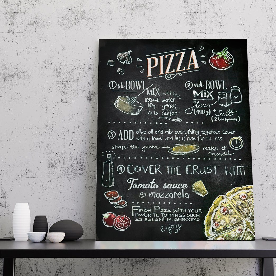 Gearhuman 3D Pizza Recipe Canvas GK26022 Canvas