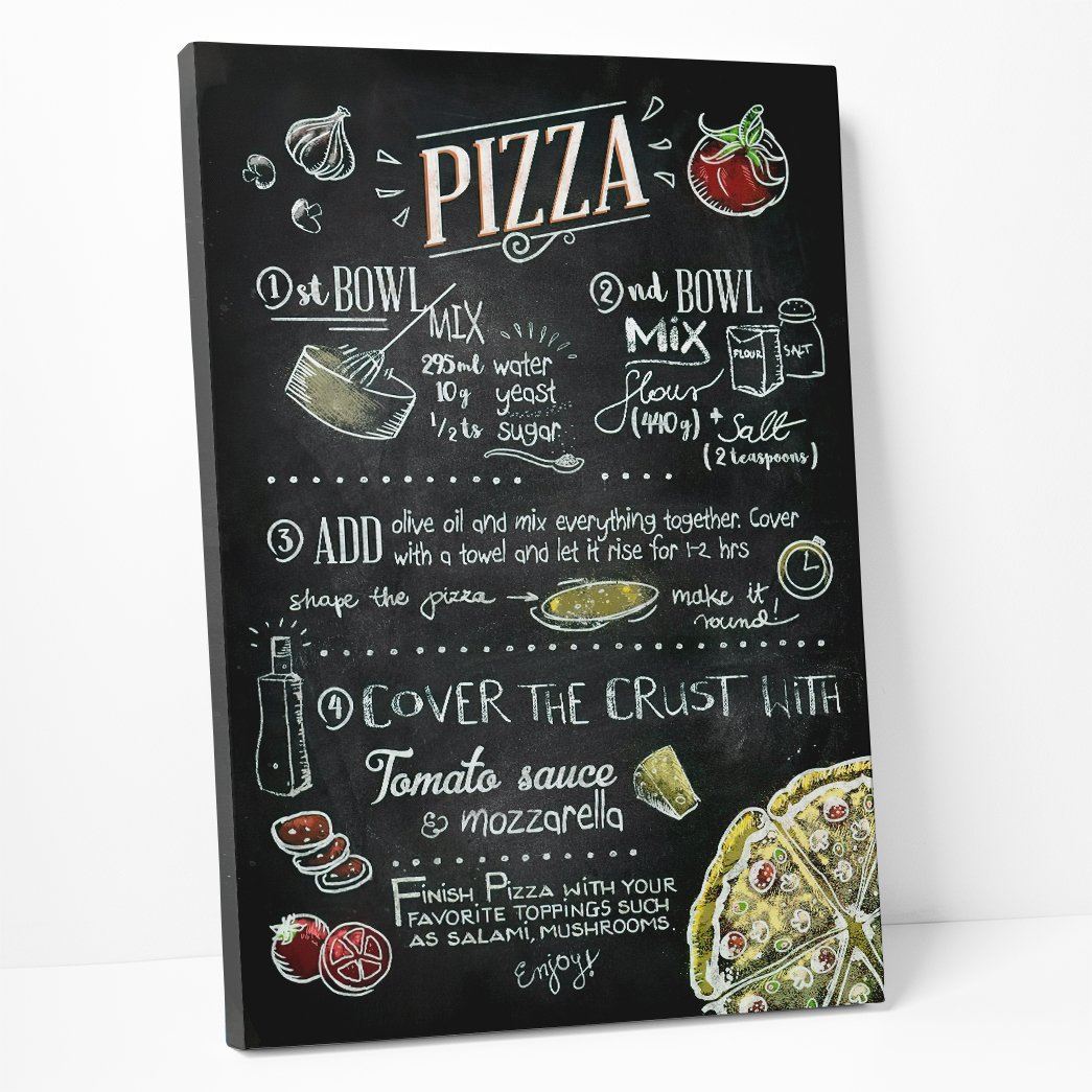 Gearhuman 3D Pizza Recipe Canvas GK26022 Canvas