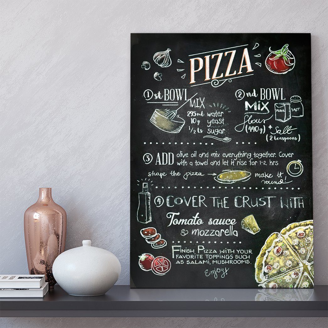 Gearhuman 3D Pizza Recipe Canvas GK26022 Canvas