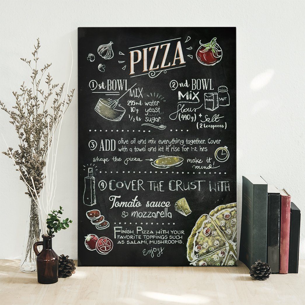 Gearhuman 3D Pizza Recipe Canvas GK26022 Canvas