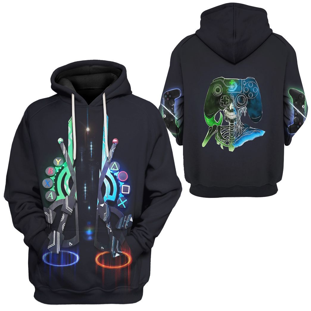 Gearhuman 3D Playstation vs Xbox Custom Tshirt Hoodie Apparel CU08121 3D Apparel 