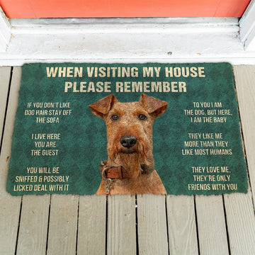 Gearhumans GearHuman 3D Please Remember Airedale Terrier Dogs House Rules Custom Doormat