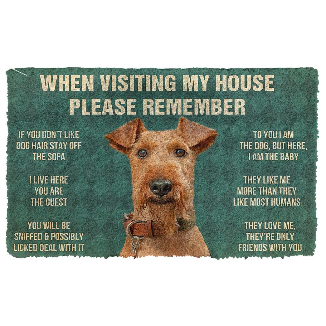 GearHuman 3D Please Remember Airedale Terrier Dogs House Rules Custom Doormat GR220161 Doormat Doormat S(15,8''x23,6'')
